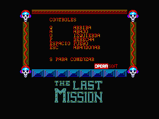 The Last Mission (MSX) screenshot: Title screen (MSX2)