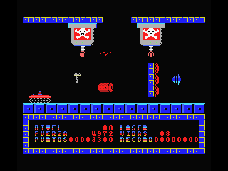 The Last Mission (MSX) screenshot: A shield blocks the way (MSX1)