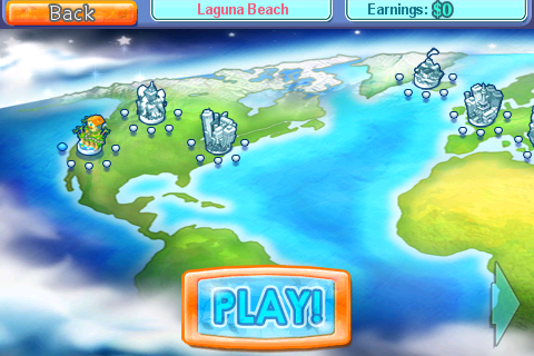 Sally's Spa (iPhone) screenshot: Global map
