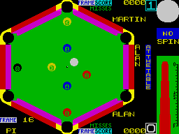 Angle Ball (ZX Spectrum) screenshot: The second table it's given me this time