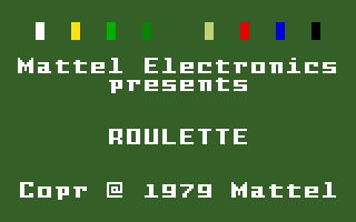 Las Vegas Roulette (Intellivision) screenshot: Title screen