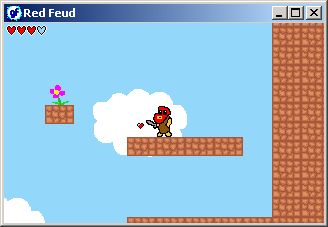 Red Feud (Windows) screenshot: Refilling health left by a vanquished opponent