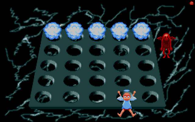 Antago (Atari ST) screenshot: Angel wins with 5 horizontal balls.