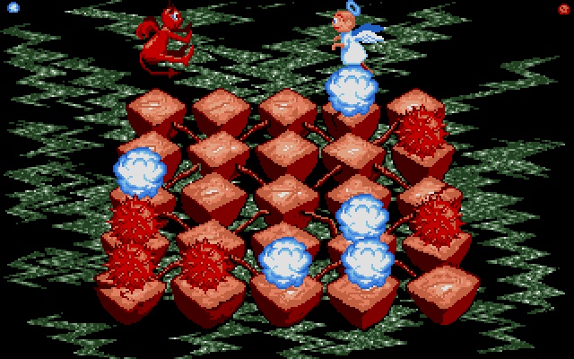 Antago (Atari ST) screenshot: Angel pushes Devil out of the way.