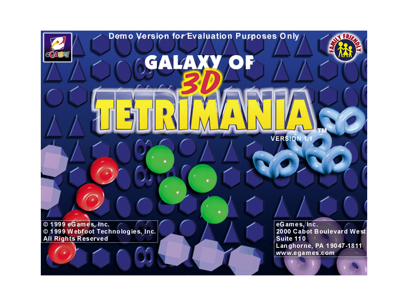 Galaxy of 3D TetriMania (Windows) screenshot: The load screen of the demo version of the game