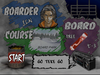 Cool Boarders 2 (PlayStation) screenshot: Course options.