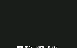 Snake Byte (Commodore 64) screenshot: How many plums?