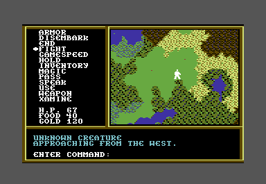 Legacy of the Ancients (Commodore 64) screenshot: The world map