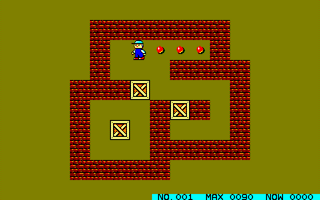Perfect Soko-ban (PC-88) screenshot: Stage 1