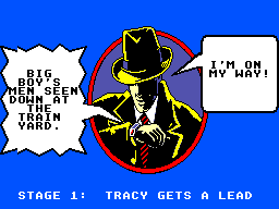 Dick Tracy (SEGA Master System) screenshot: Level 1 intro