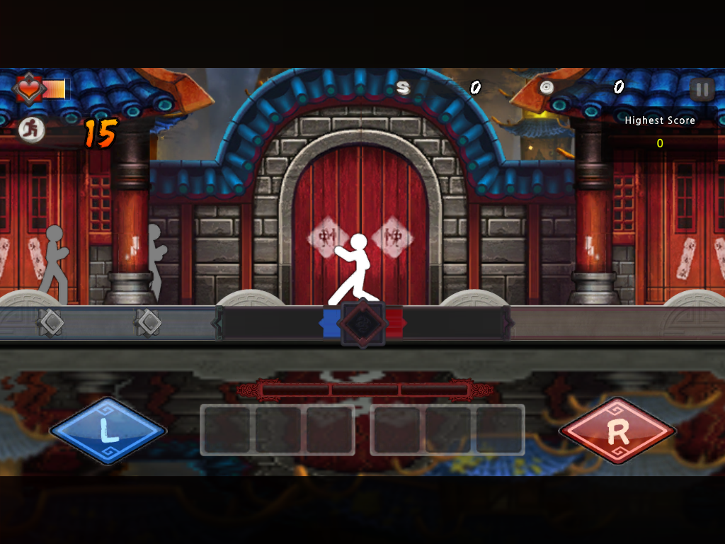 One Finger Death Punch (iPad) screenshot: Here they come