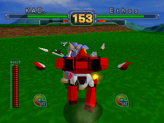 Robo-Pit 2 (PlayStation) screenshot: Getting hit