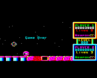 Zenon (BBC Micro) screenshot: Game over
