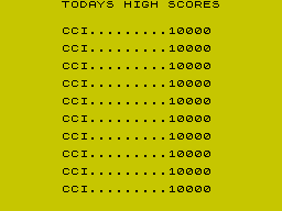 Chuckman (ZX Spectrum) screenshot: High scores