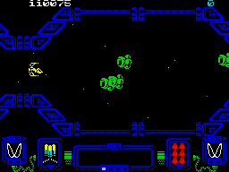Zynaps (ZX Spectrum) screenshot: Start of 9 level.
