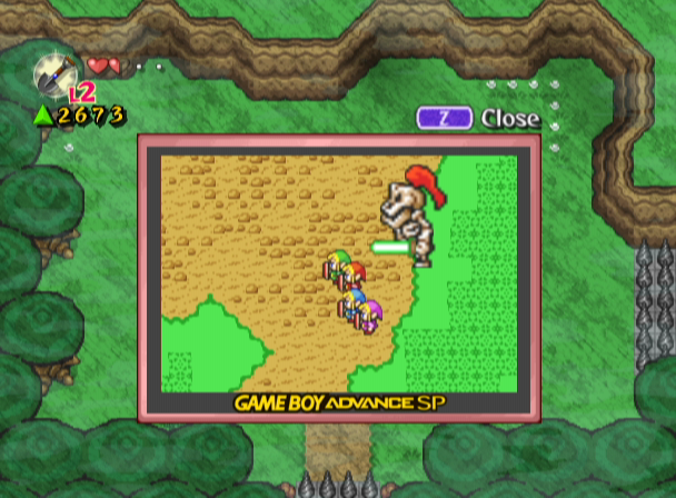 The Legend of Zelda: Four Swords Adventures (GameCube) screenshot: Some enemies you'll have to fight in your Gameboy Advance