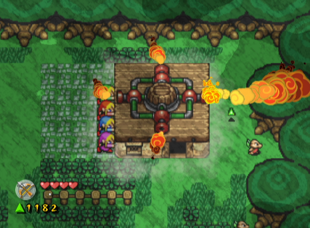 The Legend of Zelda: Four Swords Adventures (GameCube) screenshot: Can moving this house around possibly useful?