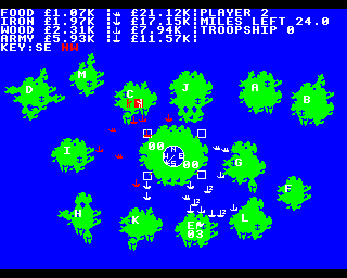 Islandia (BBC Micro) screenshot: There is a fight on island I