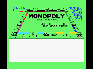 Monopoly (MSX) screenshot: Who throws first?