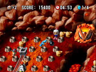 Bomberman World (PlayStation) screenshot: Hand enemy