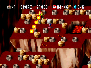 Bomberman World (PlayStation) screenshot: Mummy enemy