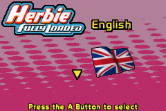 Disney's Herbie: Fully Loaded (Game Boy Advance) screenshot: Language selection