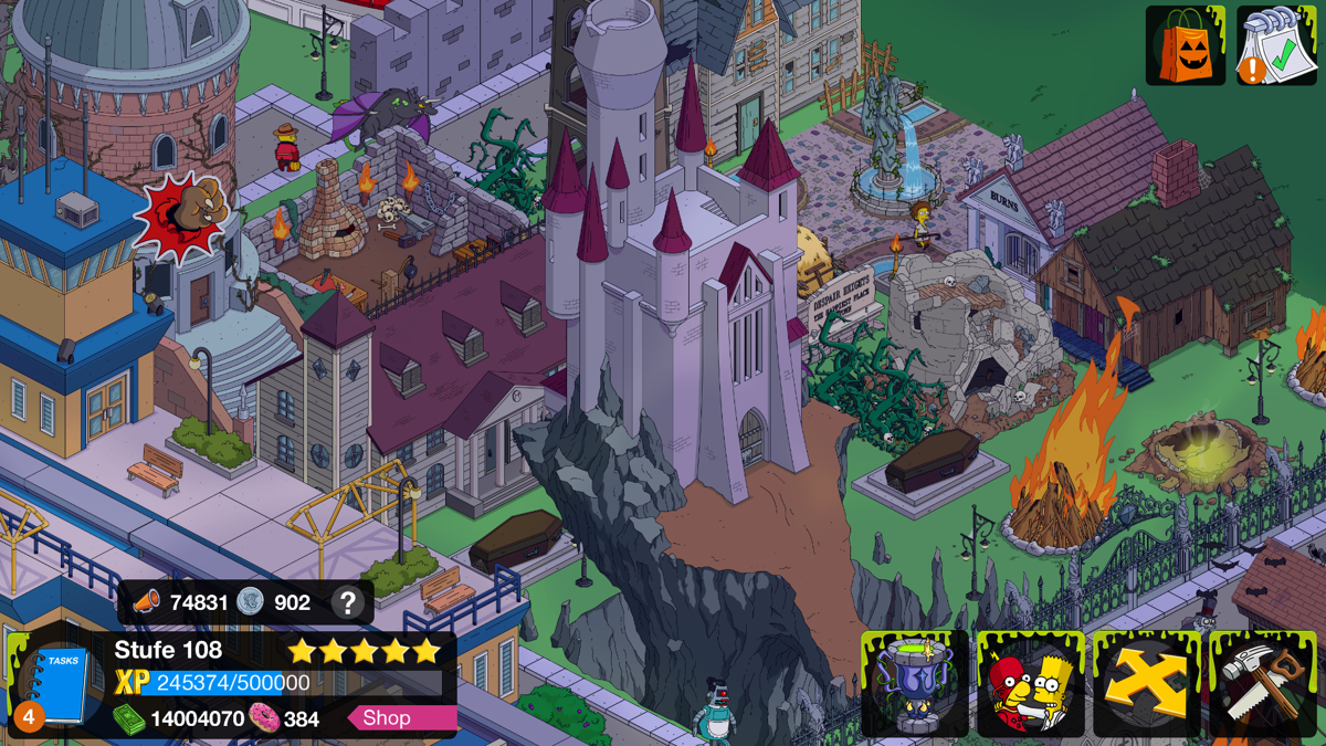 The Simpsons: Tapped Out (Android) screenshot: Treehouse of Horror 2016: Buildings and decorations part I