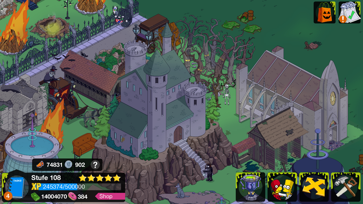 The Simpsons: Tapped Out (Android) screenshot: Treehouse of Horror 2016: Buildings and decorations part II