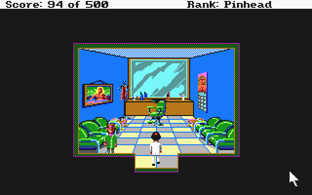 Leisure Suit Larry Goes Looking for Love (In Several Wrong Places) (Atari ST) screenshot: At the barber shop
