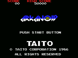 Arkanoid (MSX) screenshot: Title screen