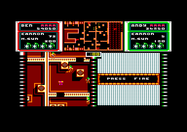 Crack Down (Amstrad CPC) screenshot: In some sort of office