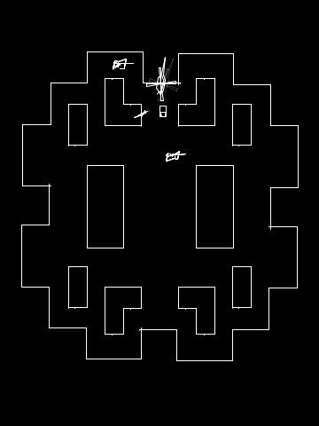Armor Attack (Vectrex) screenshot: The two tanks are destroyed and the Helicopter is shooting missiles!