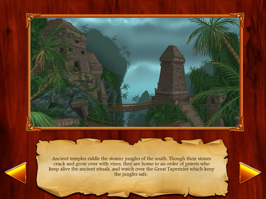Mystery Riddles (iPad) screenshot: The story of the Temple of Itzal'kaan