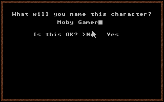 Questron II (Atari ST) screenshot: Generating a new character