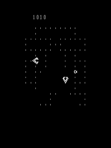 Clean Sweep (Vectrex) screenshot: A game variation where the maze walls are invisible