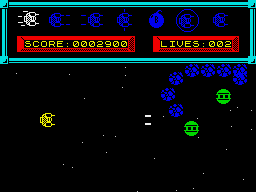 Crash Presents December 1989 (ZX Spectrum) screenshot: Shoot the green bits