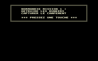 Sherman M4 (Atari ST) screenshot: Your instructions. In French.