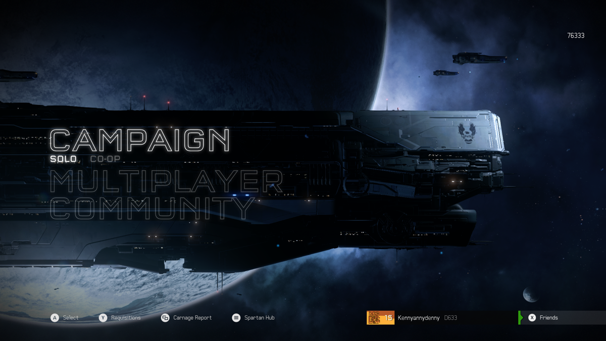 Halo 5: Guardians (Xbox One) screenshot: We're in the main menu.
