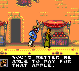 Disney's Aladdin (Game Gear) screenshot: The princess at the marketplace