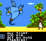 Disney's Aladdin (Game Gear) screenshot: Genies always talk that way