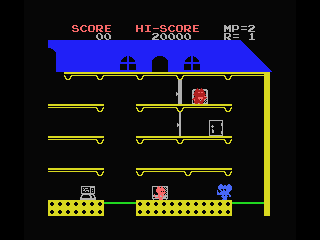 Mappy (MSX) screenshot: Recover the stolen goods