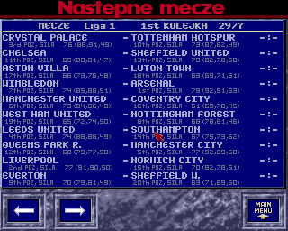 The Manager (Amiga) screenshot: Schedule