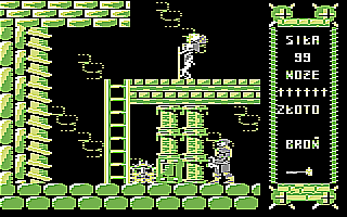 Monstrum (Commodore 64) screenshot: Dead end with gold on the other side