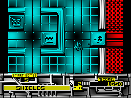 Marauder (ZX Spectrum) screenshot: Watch that turret!