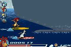 Surf's Up (Game Boy Advance) screenshot: Going inside the whale's mouth