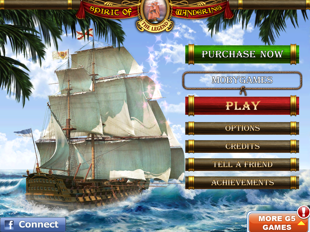 Spirit of Wandering: The Legend (iPad) screenshot: Title and main menu