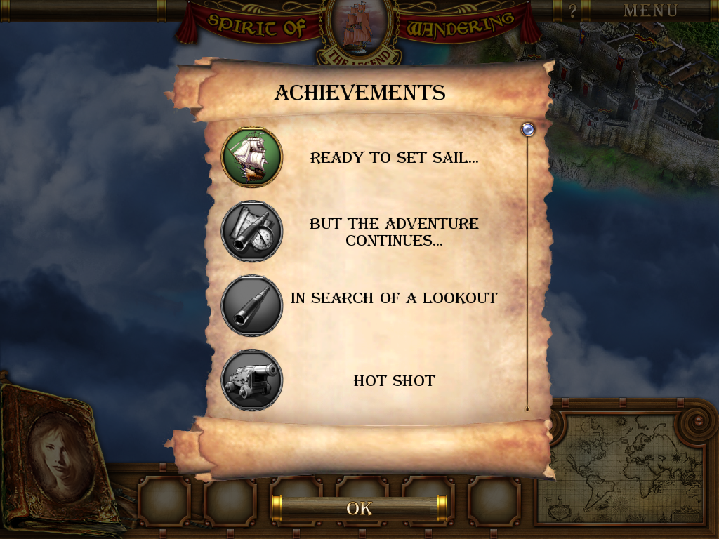 Spirit of Wandering: The Legend (iPad) screenshot: The achievements