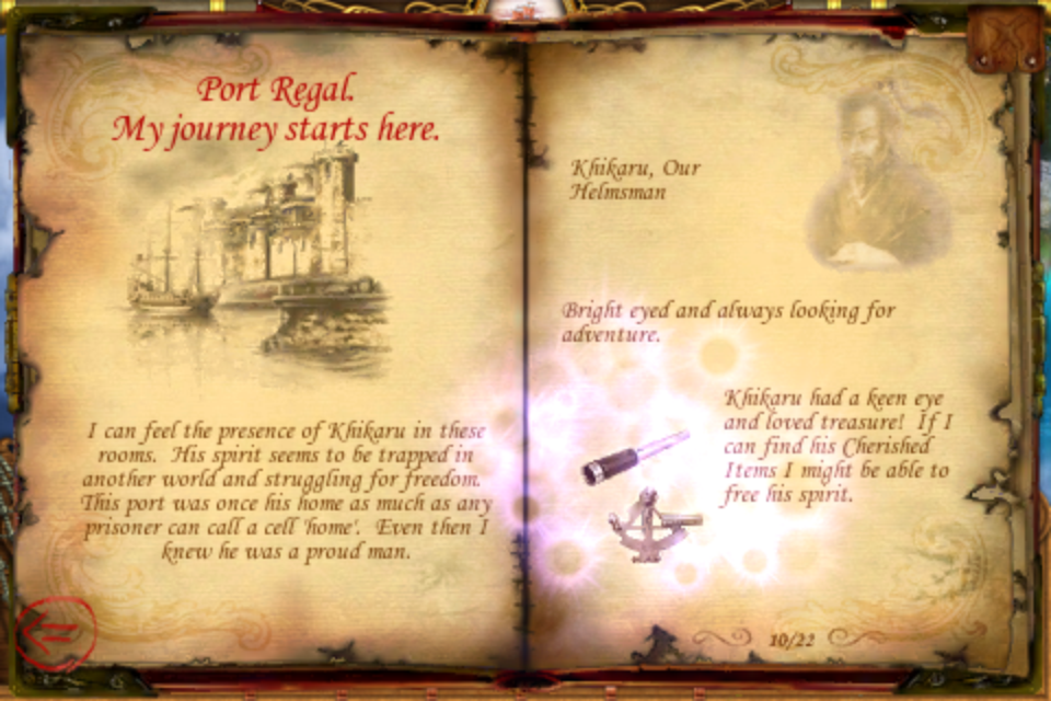 Spirit of Wandering: The Legend (iPhone) screenshot: I have everything I need for Khikaru the helmsman