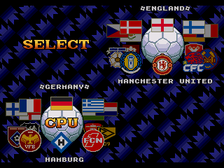 World Trophy Soccer (Genesis) screenshot: Team selection