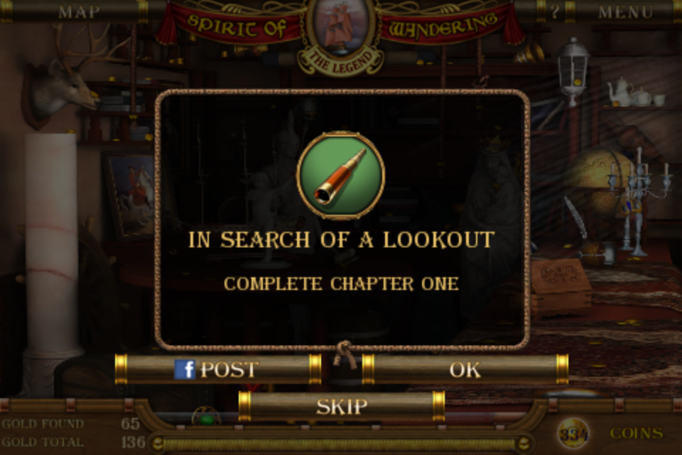 Spirit of Wandering: The Legend (iPhone) screenshot: I got an achievement for completing chapter 1